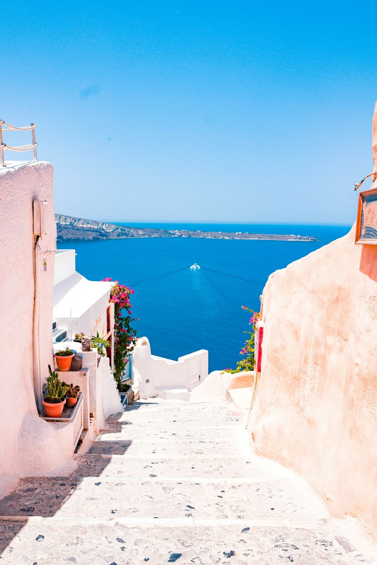 Whitewashed houses above the sea on Santorini